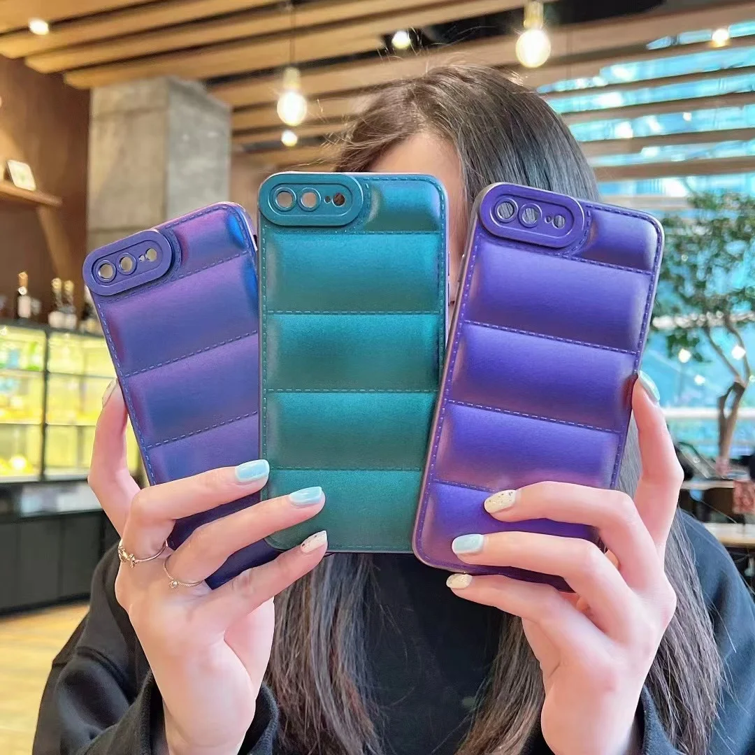 

2022 New Design Down Jacket Silicone Phone Case For iPhone 11 12 13 Pro Max XS X XR 7 8 Plus Shockproof Case Cover Coque Capa