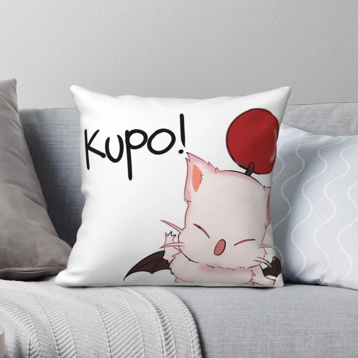 

Kupo Square Pillowcase Polyester Linen Velvet Creative Zip Decor Room Cushion Cover