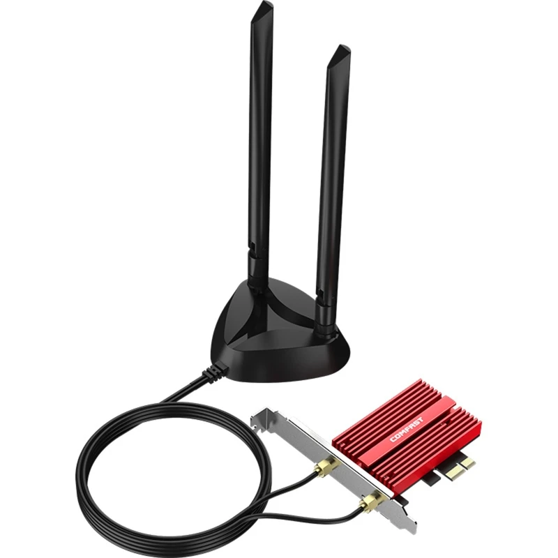 

3000Mbps WiFi 6E PCI-E Wireless Adapter 2.4G/5Ghz 802.11ac/ax Dual Band BT5.2 PCIe Network Card w/ Antenna for Desktop