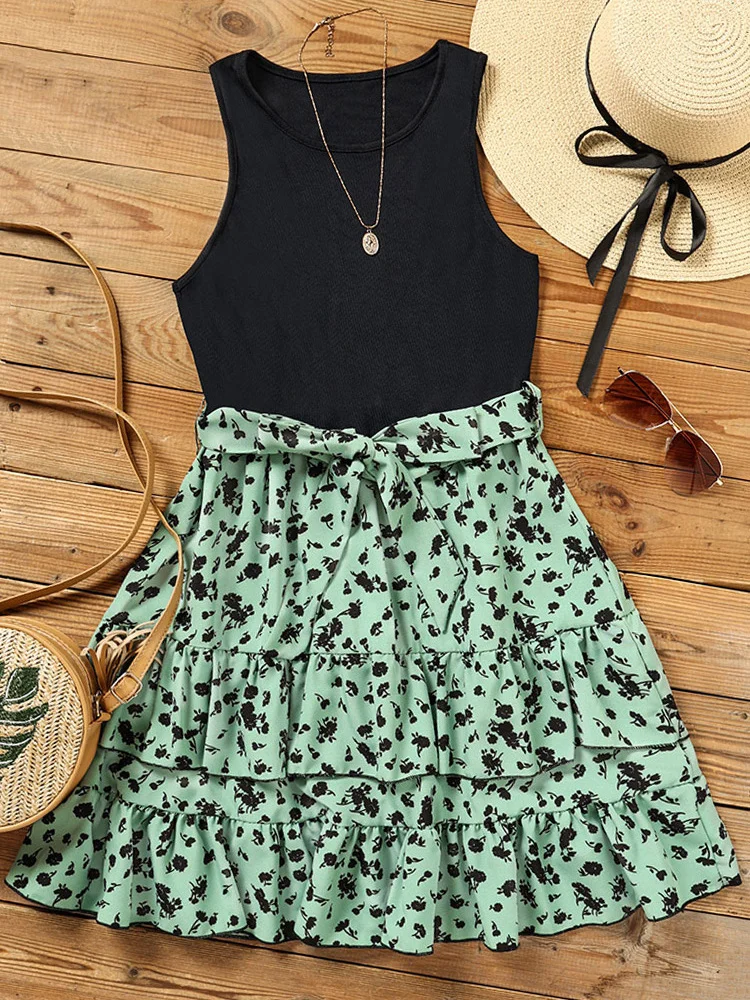 

Женское летнее платье-футляр без рукавов, с цветочным рисунком