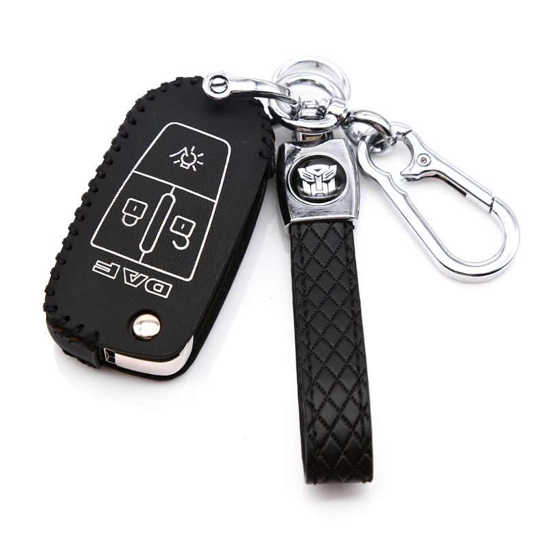 

Чехол для ключей из воловьей кожи для DAF 106, 3 кнопки, брелок-держатель, аксессуары для ключей, защитная сумка, чехол