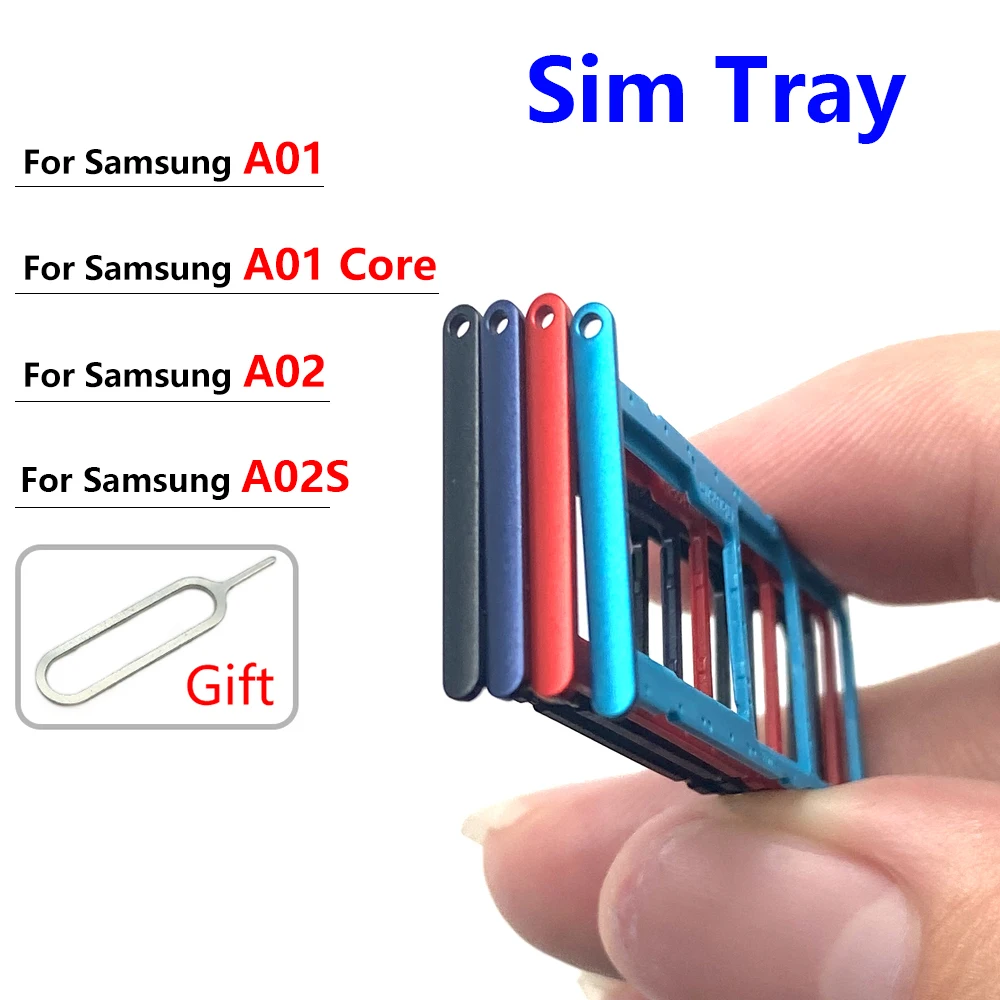 

Sim Dual Card Mobile Phone Socket Slot Tray Reader Holder For Samsung Galaxy A01 A01 Core A02 A02S Sim Port Tray Spare Parts