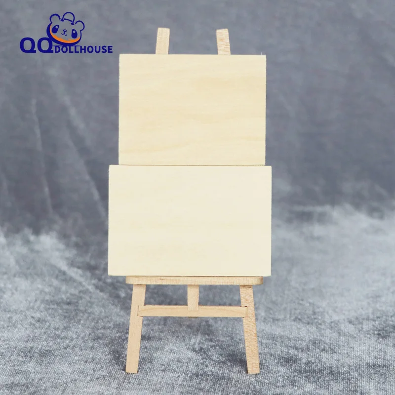 

1/12 4 Pieces / Set Doll House Mini Furniture Studio Outdoor Micro Scene Decoration Wooden Easel Palette Paint Box Set