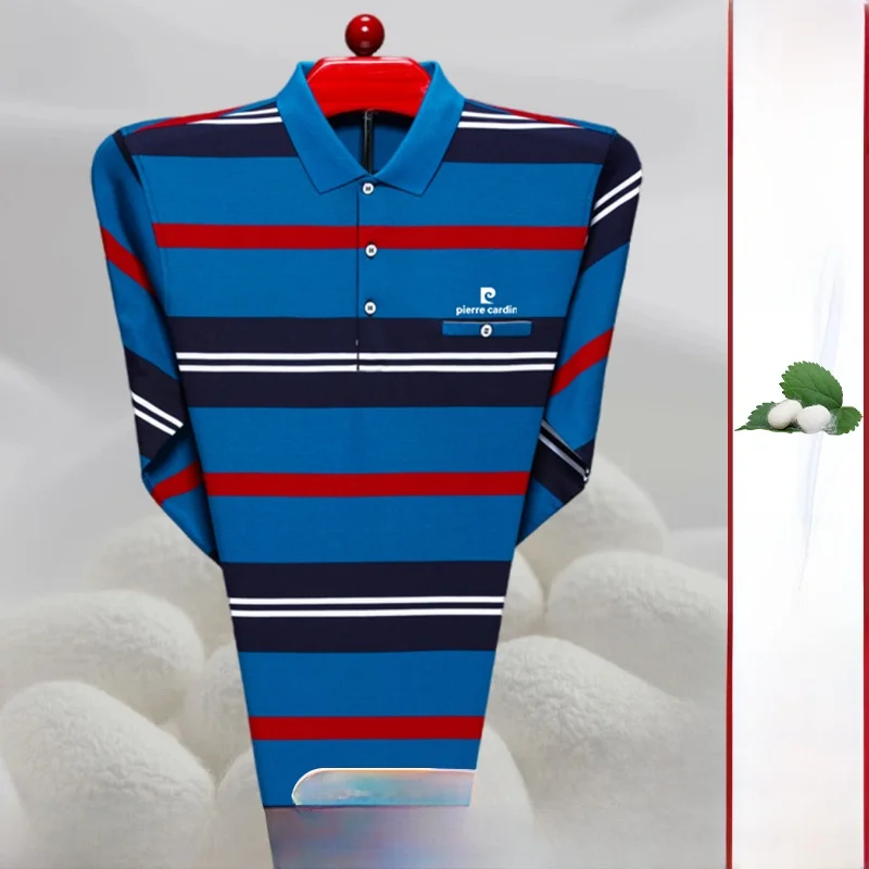 Pierre Cardin весенне-осенняя мужская высококачественная шелковая рубашка с длинными