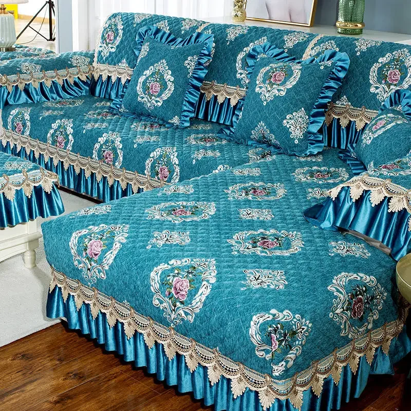 Синельный жаккардовый коврик для дивана модный ретро легкий роскошный кружевной