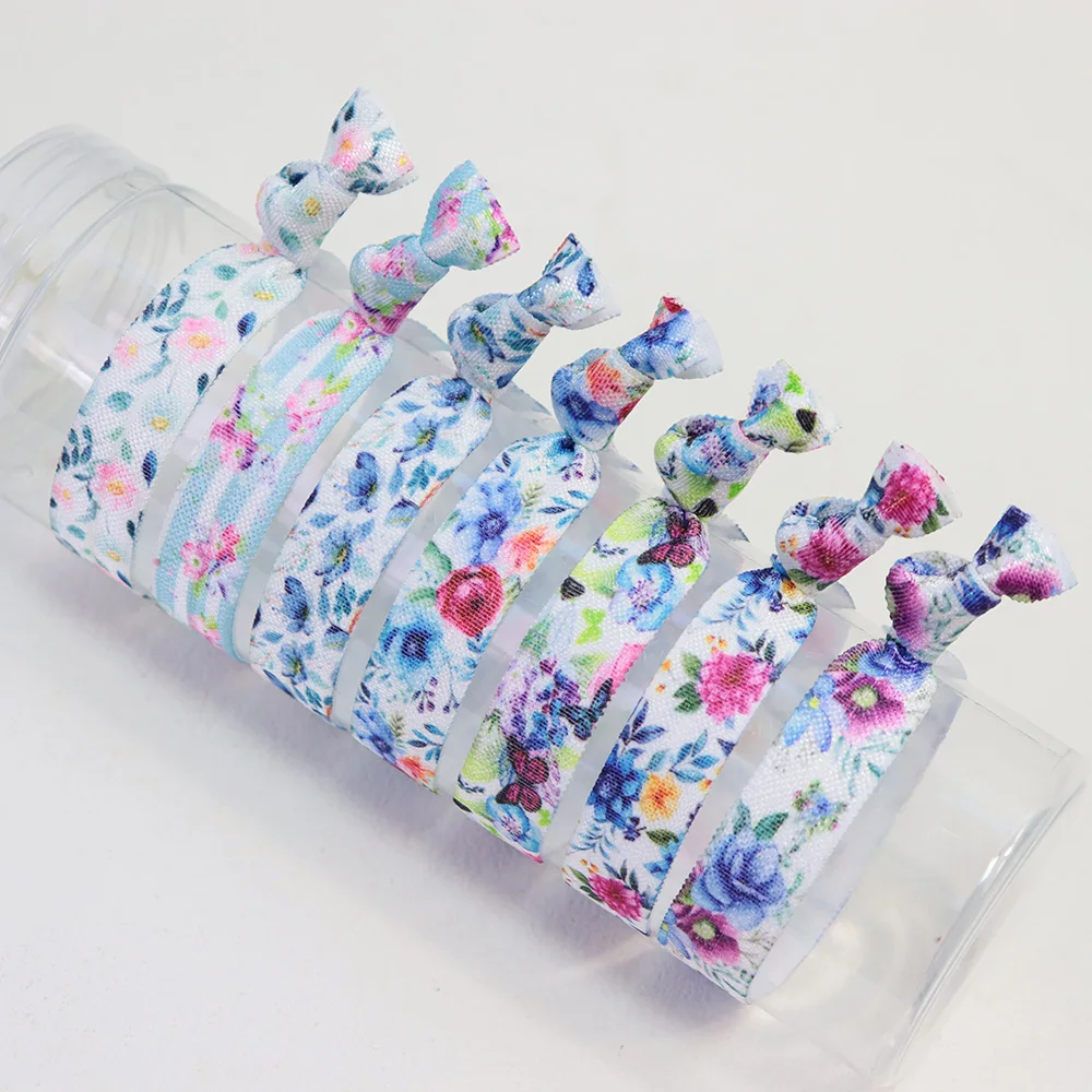 20 шт. весенняя повязка для волос с цветочным принтом FOE эластичная узлом на голову