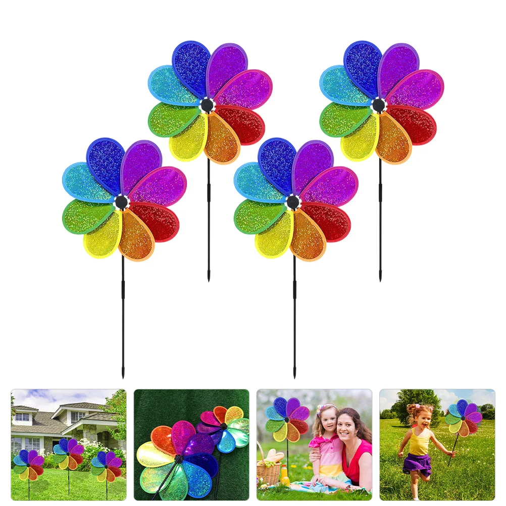 

Мельница Pinwheel для сада Pinwheel, уличная стойка для газона, Летнее Детское декоративное украшение, двор, ручной цветочный станок