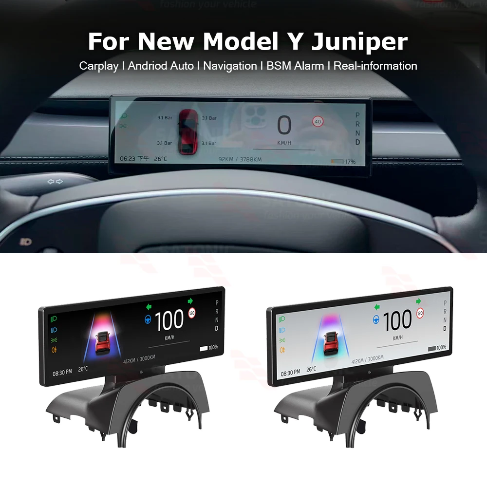 Фото SATONIC 8.8'' Умная приборная панель с CarPlay для Tesla 2026 New Model Y Juniper, поддержка беспроводного CarPlay, Android Auto, GPS №5