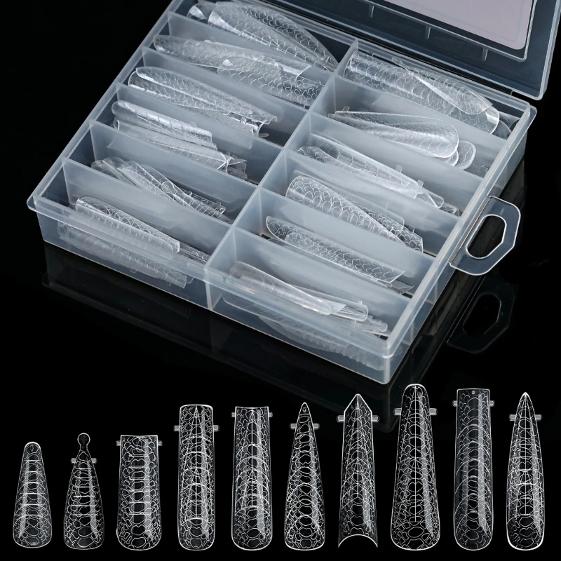 10 в 1 Наращивание накладных ногтей со змеиным узором Нажмите на ногти Полное