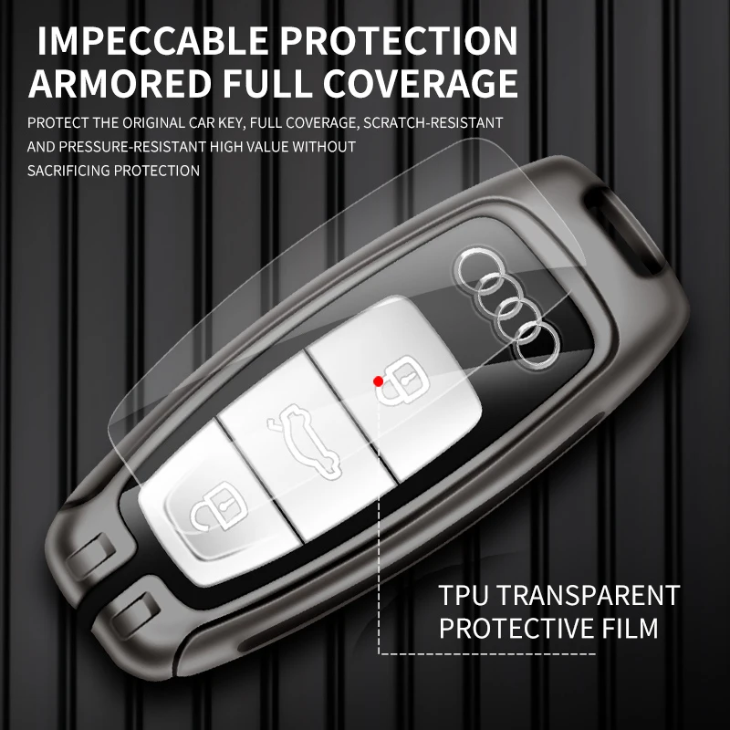 Модный чехол для автомобильного ключа Audi A3 A4 B9 A6 A6L A7 4K A8 E-tron Q5 Q8 C8 D5 SQ8 2019 2020 2021