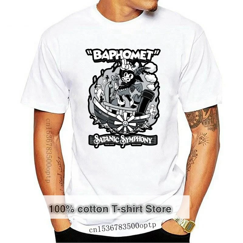 

New Vintage Cartoon Baphomet - Creepy Cute Goth - Occult T-Shirt