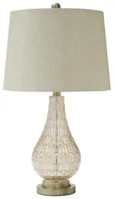 

Latoya Contemporary 25" Curved Glass Table Lamp, Champagne