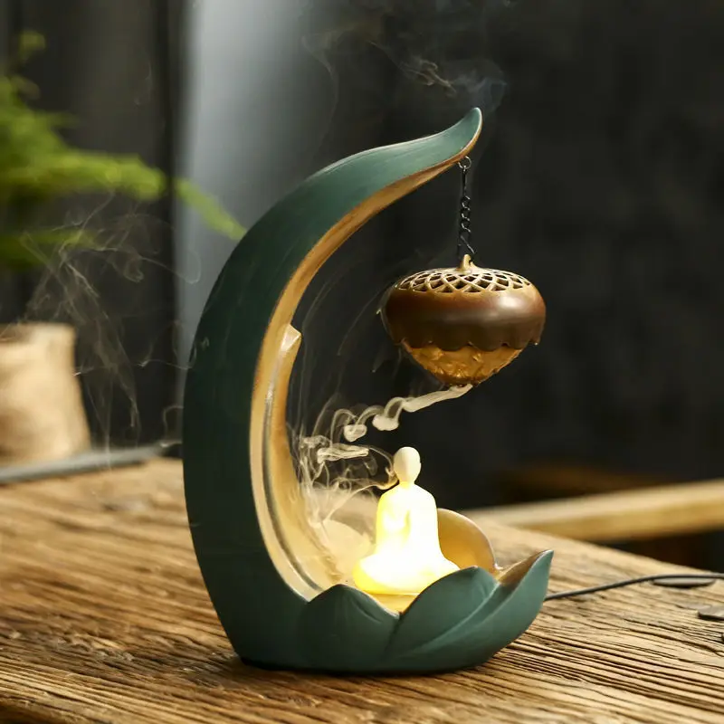 

Backflow Lotus Incense Burner Holder Smoke Fountain Aroma Burner Incense Burner Zen Garden Porta Incenso Home Decoration