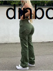 

Брюки-карго Женские однотонные с множеством карманов, модные облегающие свободные прямые повседневные штаны с карманами, Y2k, лето 2022