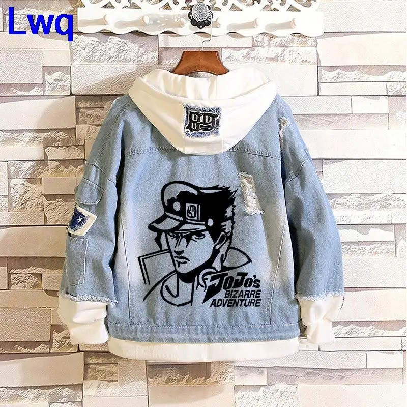 Новая джинсовая куртка из аниме Невероятные приключения Джоджо с имитацией двух