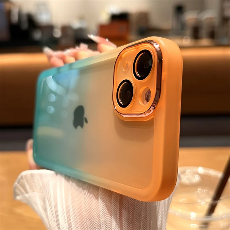 

Rainbow Clear Bumper Phone Case For iPhone 14Pro Max 13 12 11 Pro Max XS Max XR 14 Plus Shockproof Camera Protection Soft Cover