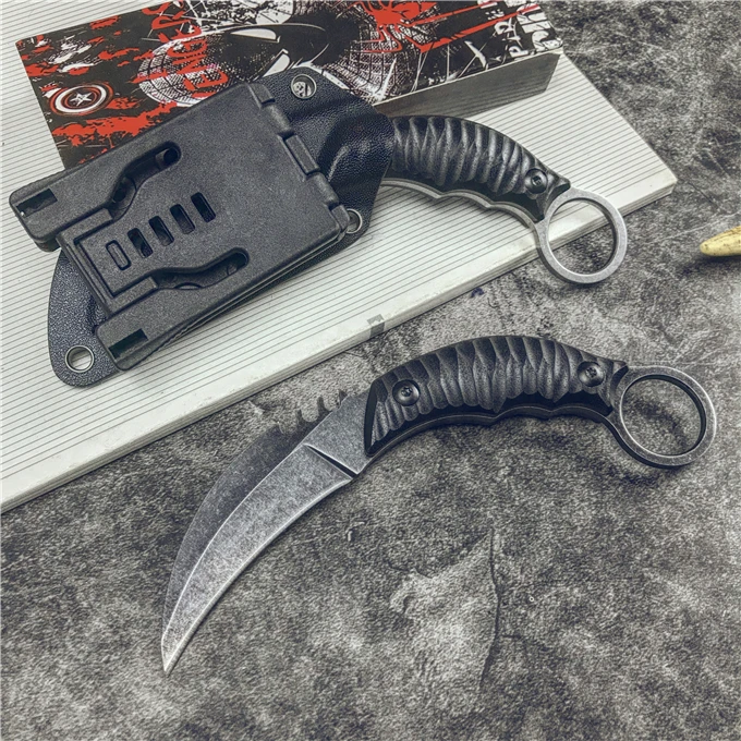 

CS GO стальные ножи-керамбит, тактические походные охотничьи инструменты для самообороны и выживания, EDC инструмент, нож с фиксированным клинком G10