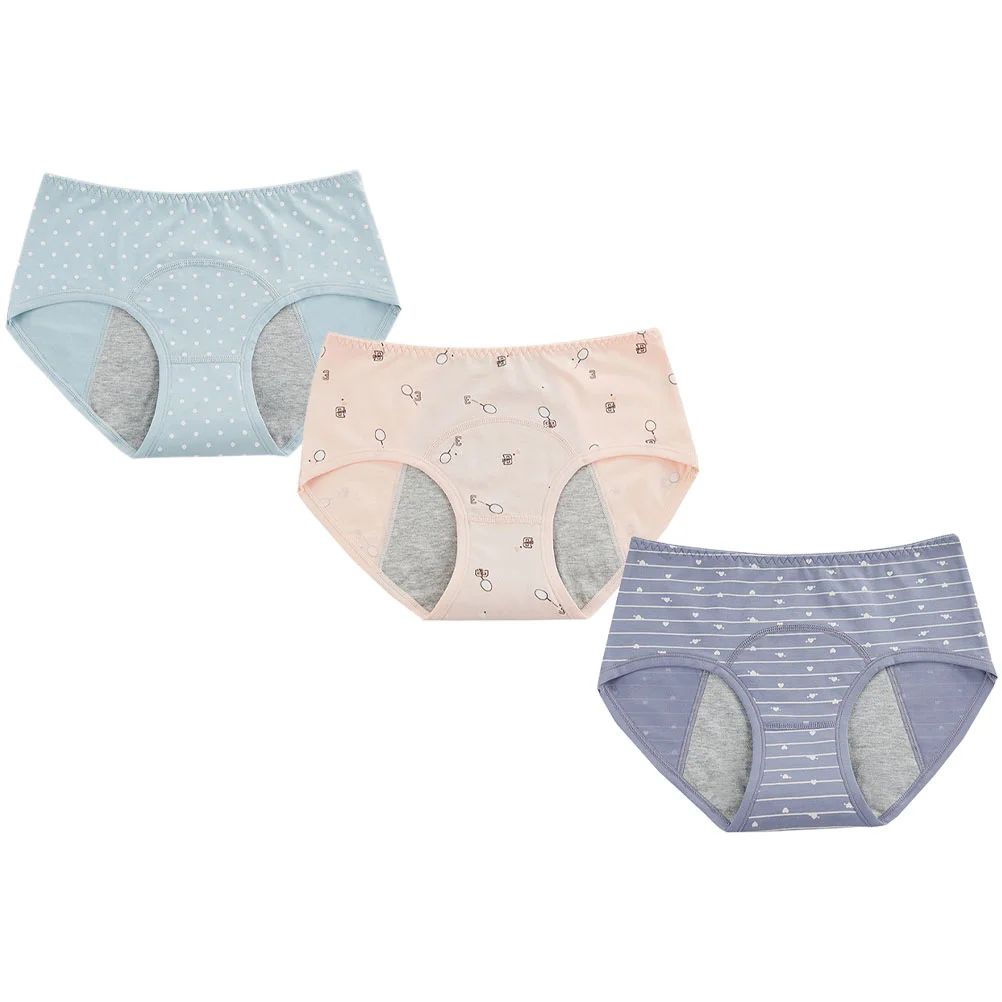 

3 Pcs Moisture-absorbing Pants Menstrual Cloth Underpants Practical Flexible Women Anti-side Leakage Cotton