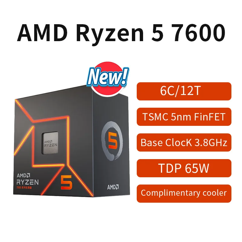 RYZEN 5 7600 3.8GHz/6-Core(12-Thread)/32Mb Cache/65W