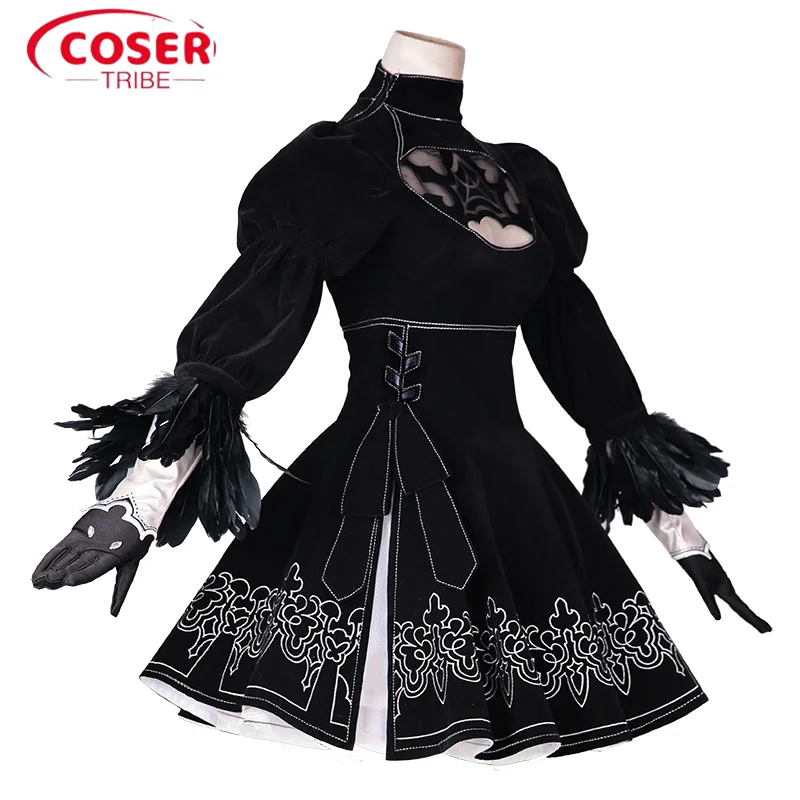 

COSER TRIBE Anime Game NieR Automata 2B Halloween Carnival Role CosPlay Costume Complete Set