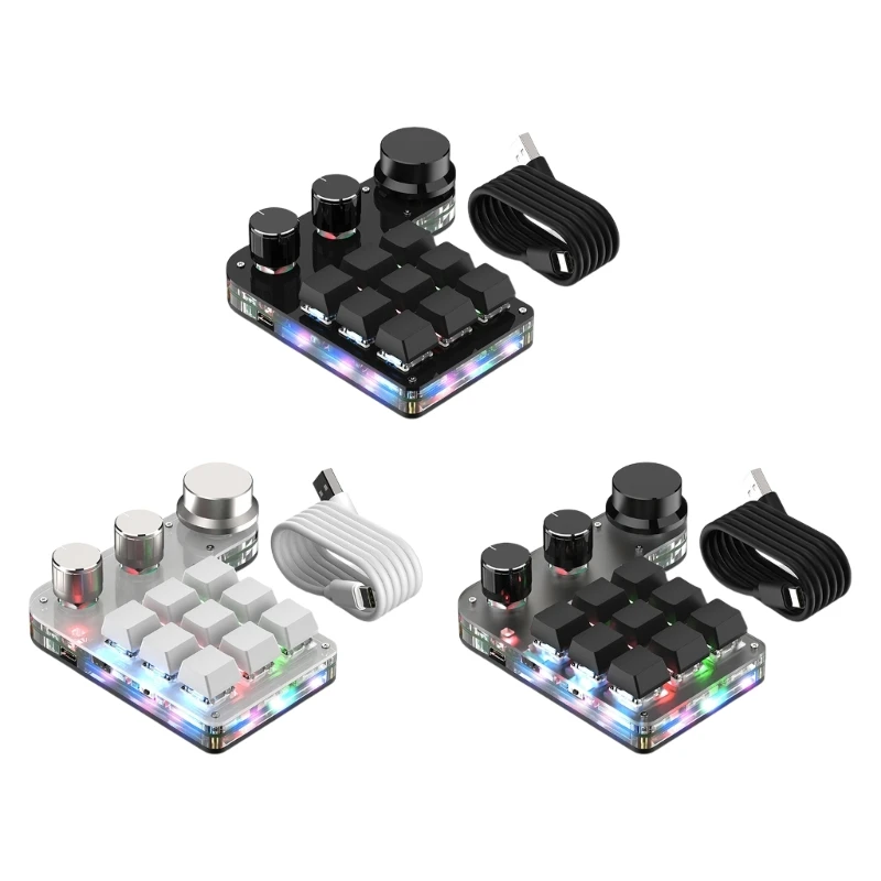 

Механическая игровая мини-клавиатура, пользовательская клавиатура с 3 кнопками для офисных игр, лабораторная клавиатура с 9 полностью прогр...