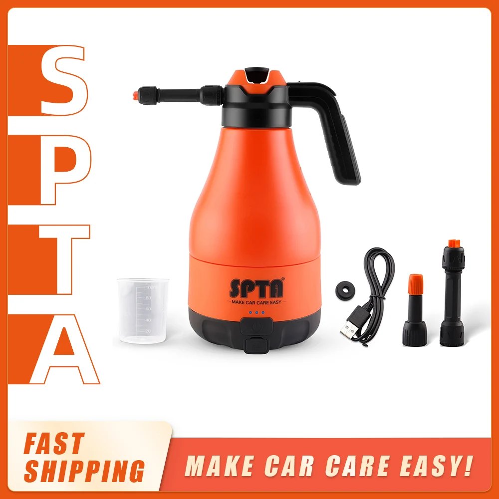 SPTA 8.4V 1.8L Cordless Car Wash Sprayer Foam Sprayer Manual Pressure Pot Foam PP Watering Can Foam Bottle For Car Washing
