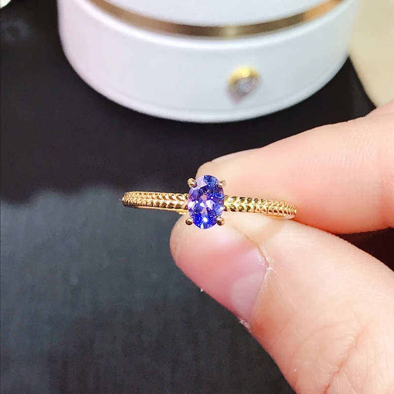 

Classic Ring, 5A Natural 0.5ct Tanzanite ,925 Sterling Silver, Simple and Exquisite, Lady