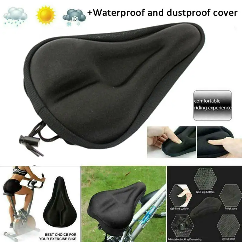 

Summer Bicycle Cushion Cover Wear-resistant Ultra Soft Silicone Non-slip Thickened 3D Bicycle Cushion Comfort Saddle Seat Cover