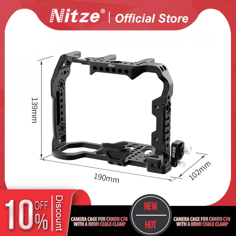 

NITZE CAMERA CAGE FOR CANON C70 WITH HDMI CABLE CLAMP - T-C02B