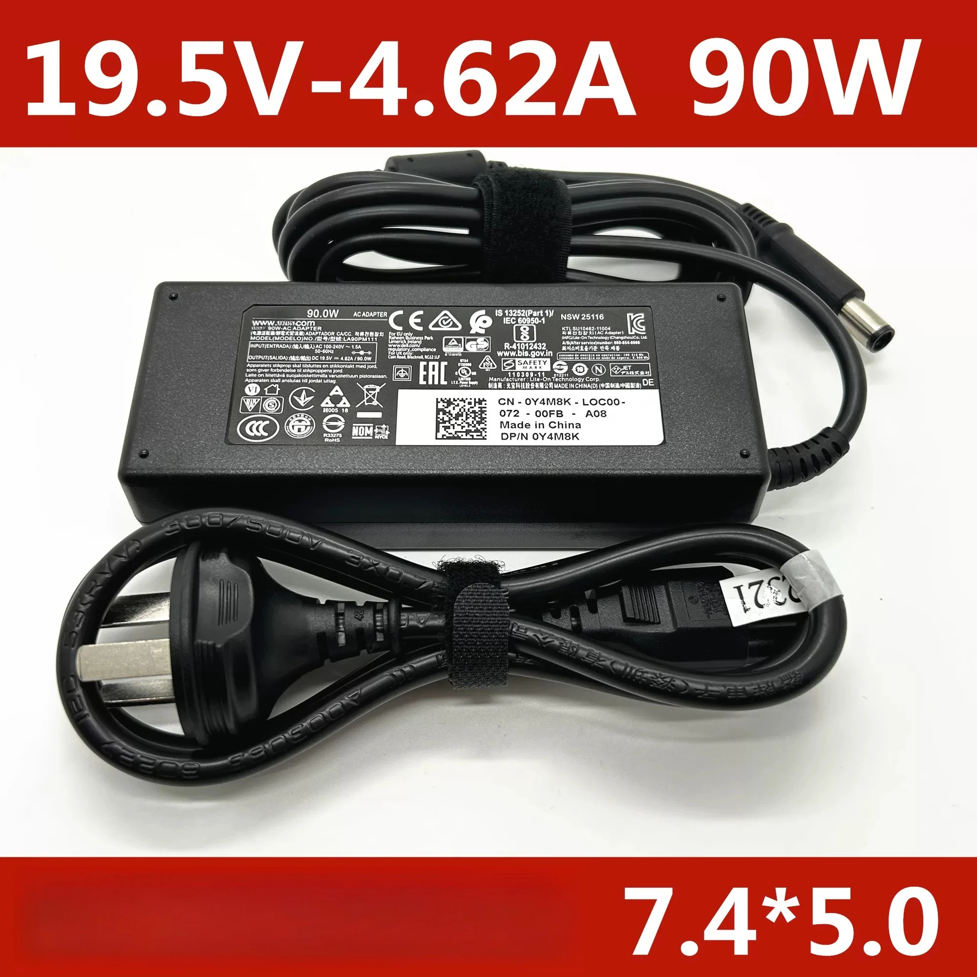 Фото Адаптер питания 19.5V 4.62A 90W для Dell N4010 N4030 E5470 E7270, зарядное устройство №1