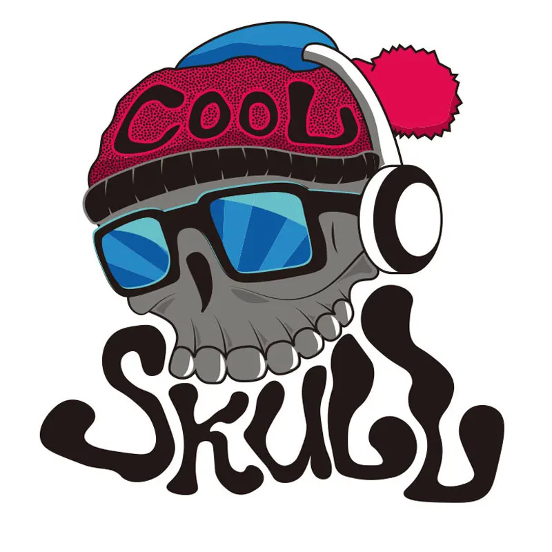 

Iron on Transfers for Jeans Thermo Stickers on Punk Clothes Custom Patch Cool Glasses Skull Patches for Clothing Appliques