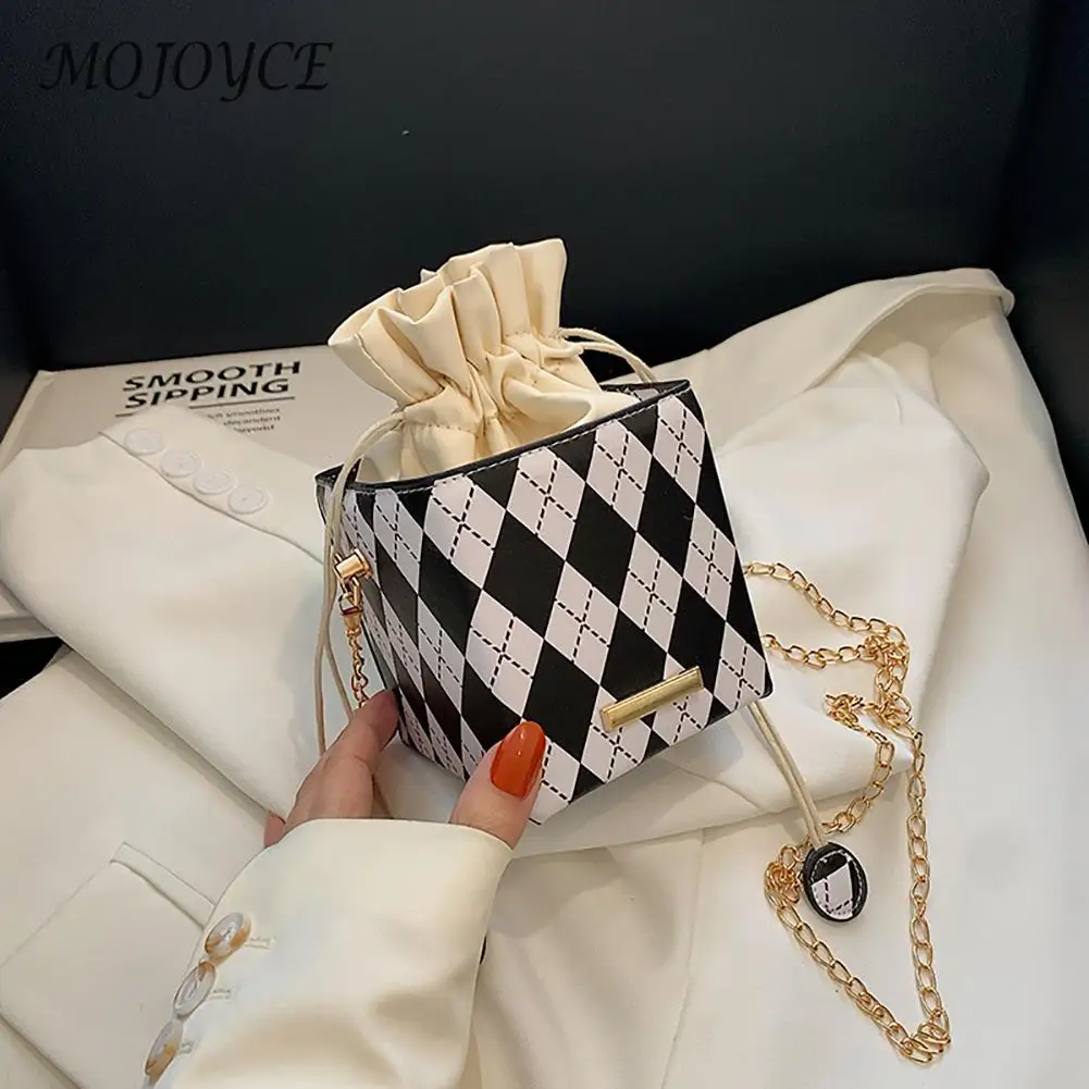 

Модные клетчатые сумки-слинги через плечо, женские квадратные сумки в форме коробки из искусственной кожи на шнурке, сумки на плечо, женские...