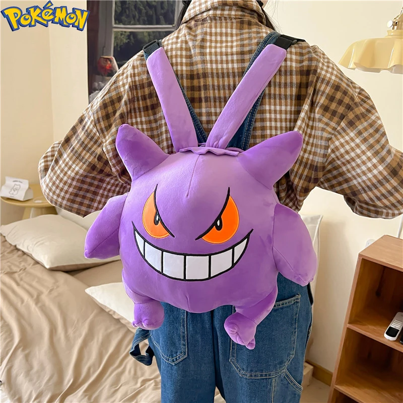 

Pokemon Gengar Backpack Plush Bag Cosplay Kawaii Student Cartoon School Bag Girls Crossbody Bags Backpack Children Gift