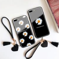 fashion white petal phone case for samsung galaxy s8 s9 s10 s20 s21 s22 note8 note9 note10 plus glass silicone phone case