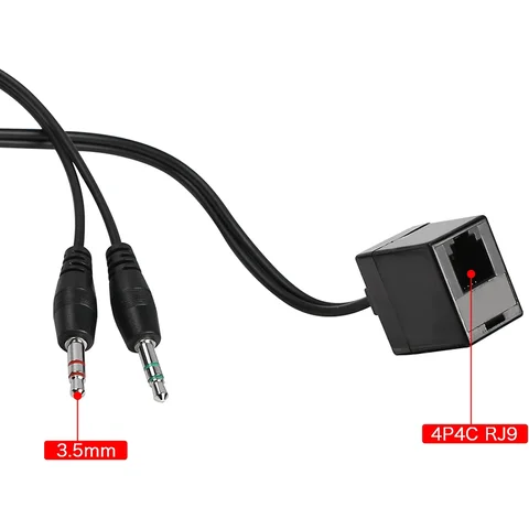 RJ9 4P4C женский двойной 3,5 мм 1/8 TRS Мужской микрофонный кабель для наушников Стерео Y-разветвитель для ПК и телефонной гарнитуры