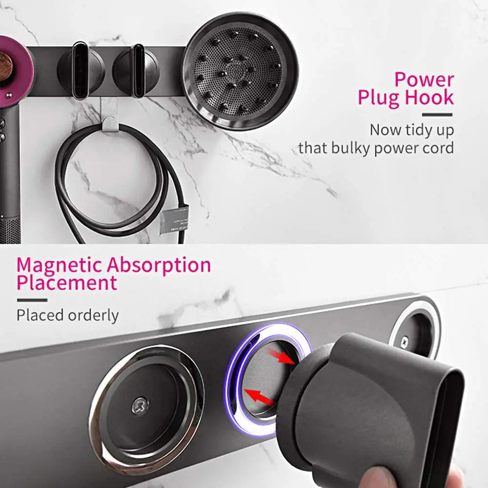 Настенный держатель для фена магнитный кронштейн подставка стеллаж хранения