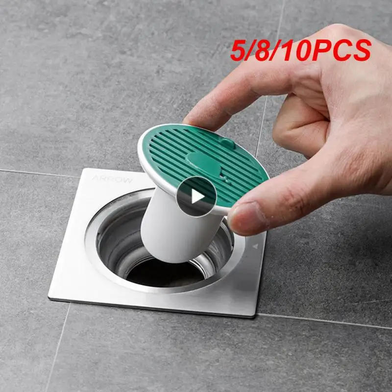 

5/8/10PCS Deodorant Floor Drain Cover Bathroom Silicone Stopper Insectproof Sewer Floor Drain Anti-insect
