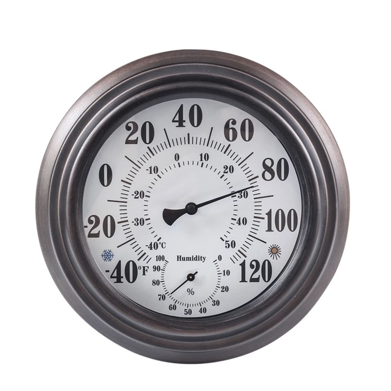 

Metal Thermometer/Hygrometer Weather thermometers Outdoor Thermometer/Analog Thermometer with Humidity Measure Tool