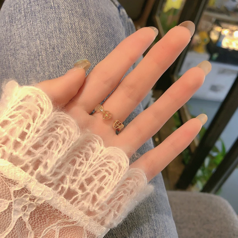 Открытое кольцо корейского стиля Симпл Лав Кэтс Ай Леди инс Стиль Минорити Дизайн Баттерфляй Фэшн Темперамент Индекс Фингер Рингс он.