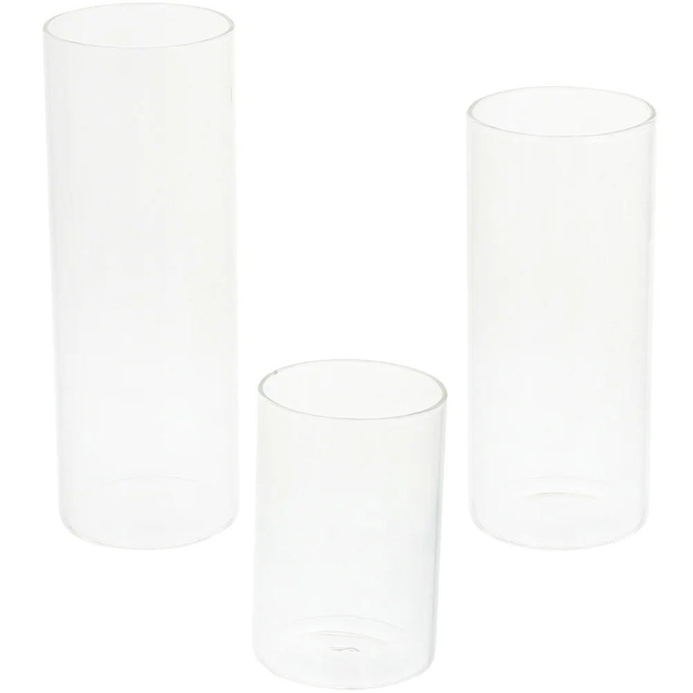 

Cylinder Clear Glass Cup Candlestick Holder Desktop Decor Table Adornment Scene Layout Candleholder