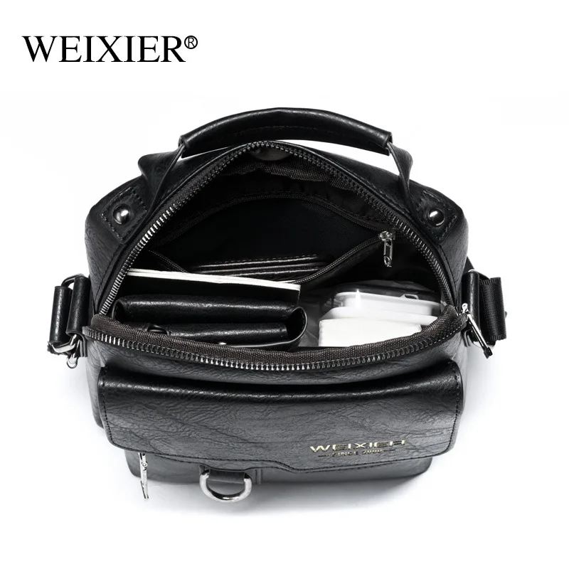 Men's Bag European and American PU Leather Retro Shoulder Bag Straddle Bag Casual Handbag Travel Backpack for Men