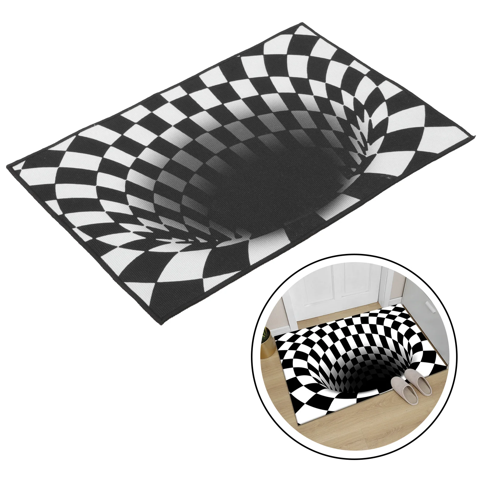 

3D Visual Illusion Rug Not- Floor Mat Home Bedroom Cushion Optical Carpet