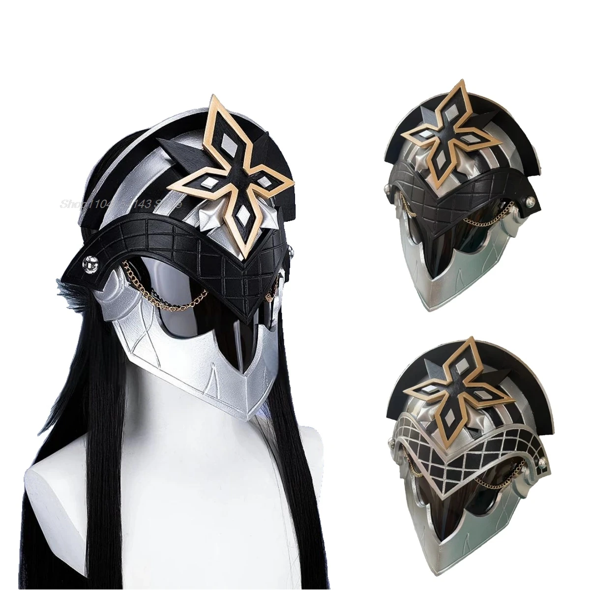 Capitano Cosplay Wig mask Game Genshin Impact headwear Fatui Fashion Handsome wig AnimeParty cosplay hat prop