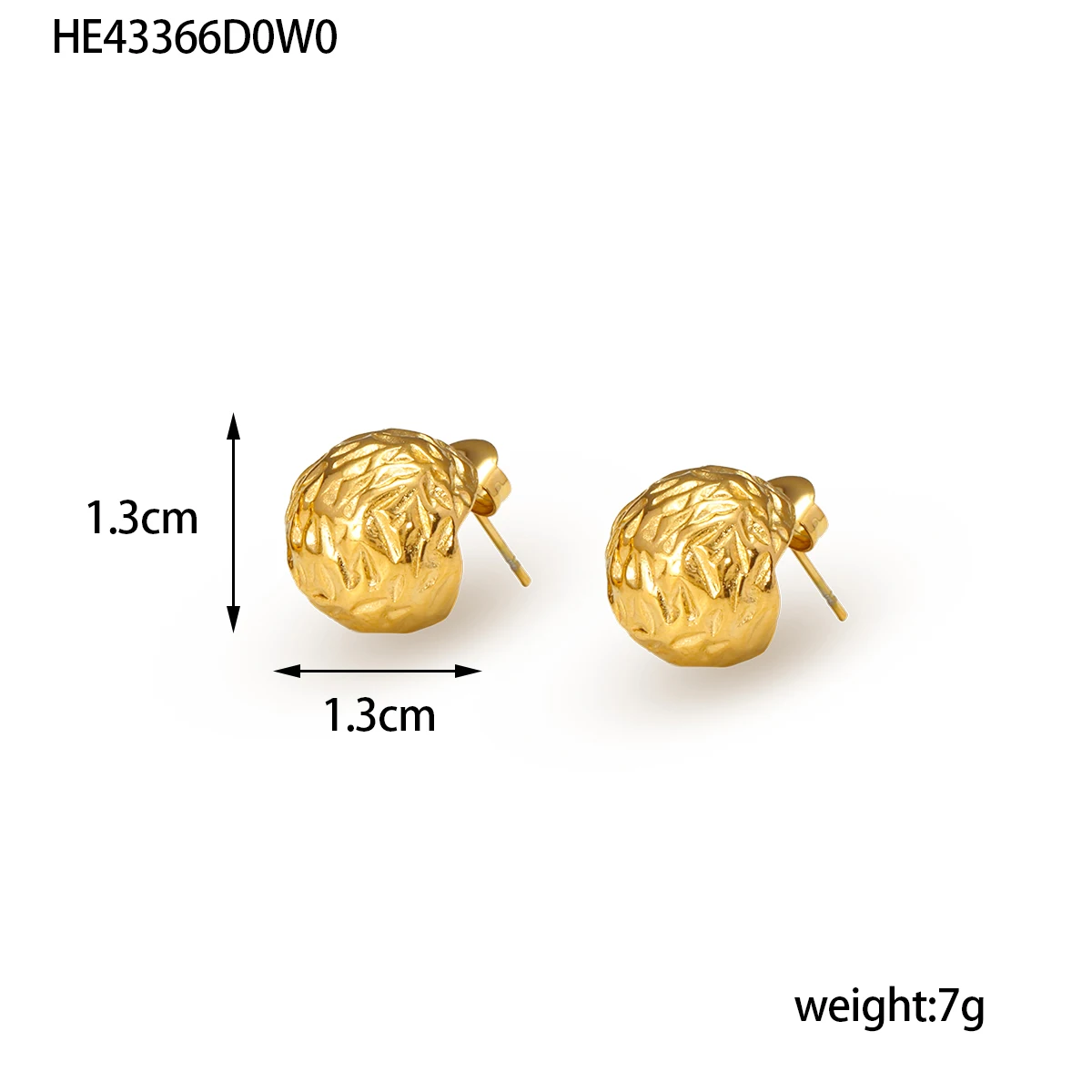 Гипоаллергенные позолоченные серьги из нержавеющей стали в стиле