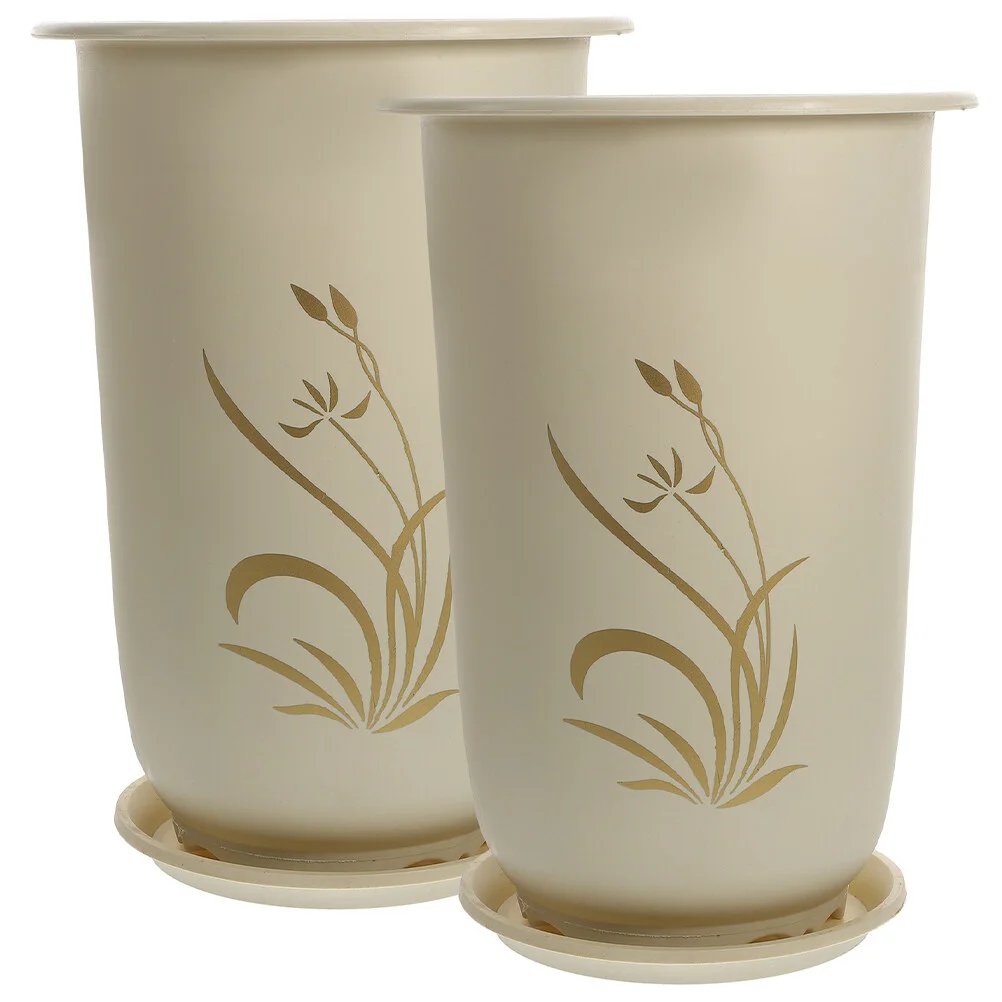 

2 Pcs Pot Outdoor Flowers Pots Outdoor Nursery Planter Indoor Plants Flowerpot Resin