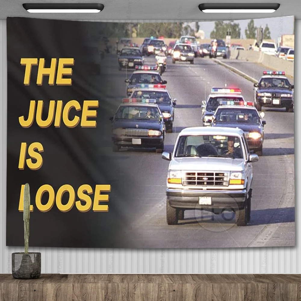 

The Juice Is Loose Flag настенный подвесной гобелен Kawaii Декор для комнаты Забавный автомобиль Чейз мем гобелен украшение для спальни
