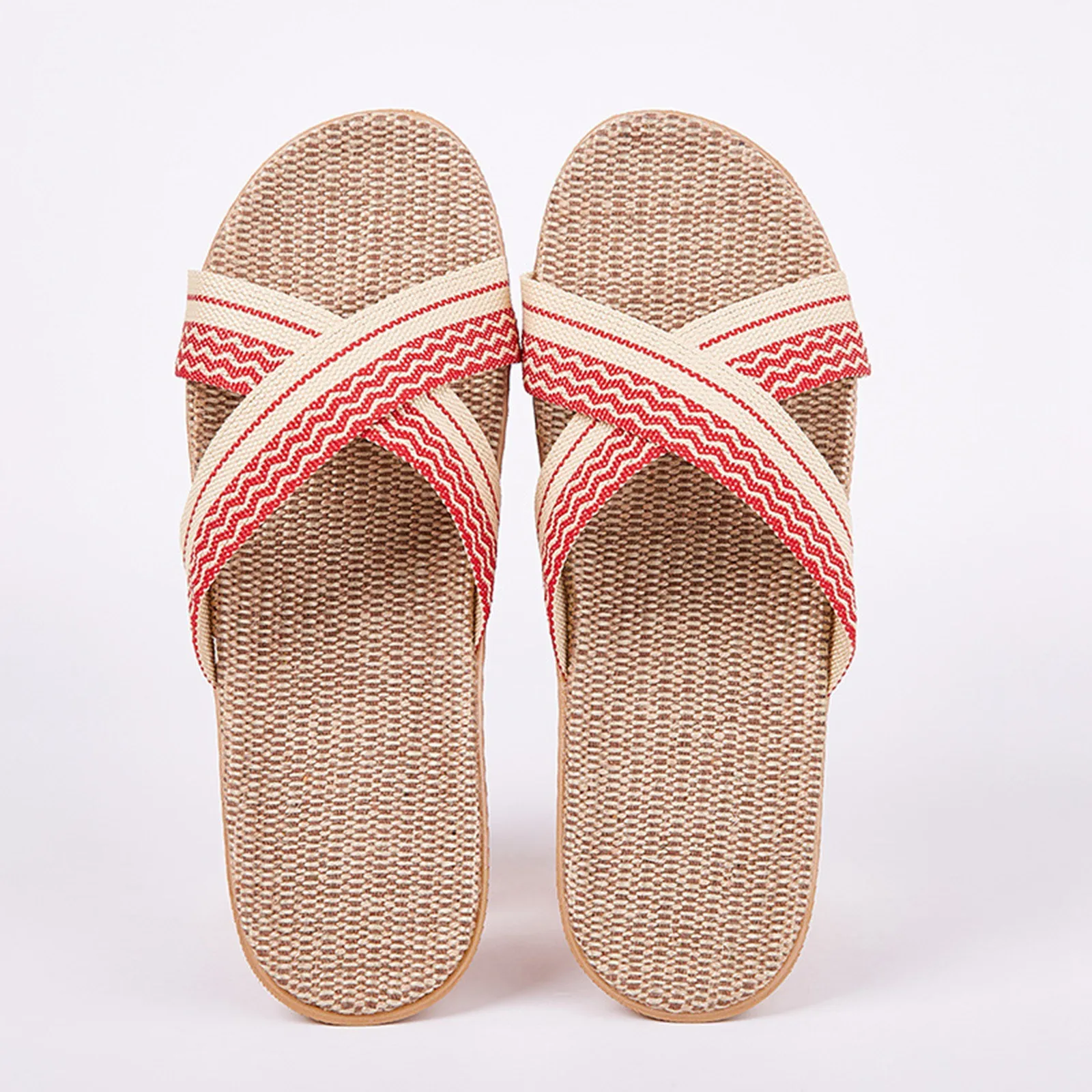 

Женские домашние тапочки ручной работы, сандалии из пеньковой соломы, повседневные уличные перекрестные тапочки, женская летняя пляжная одежда, обувь на плоской подошве