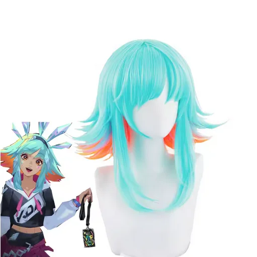 парик из синтетических волос LOL KDA Neeko парики для косплея оранжевые смешанные