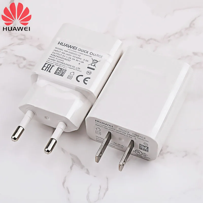 Фото Оригинальное быстрое зарядное устройство Huawei QC2.0 9 В 2 А штепсельная вилка Оригинальное быстрое зарядное устройство Huawei QC2.0 9 В 2 А штепсельная вилка
