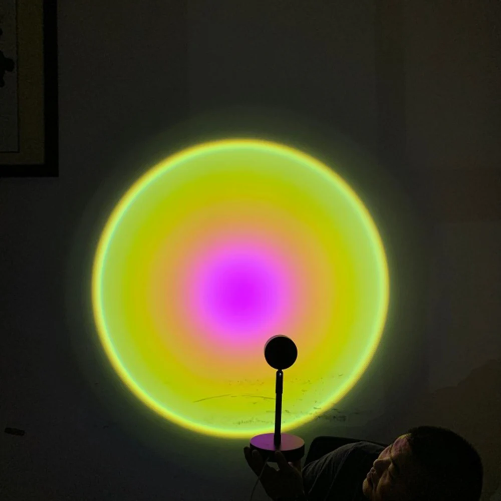 

USB Rainbow Sunset Projector Table Lamp LED Table Lights Atmosphere Sunset Desk Lamp Bedroom Living Room Decoration
